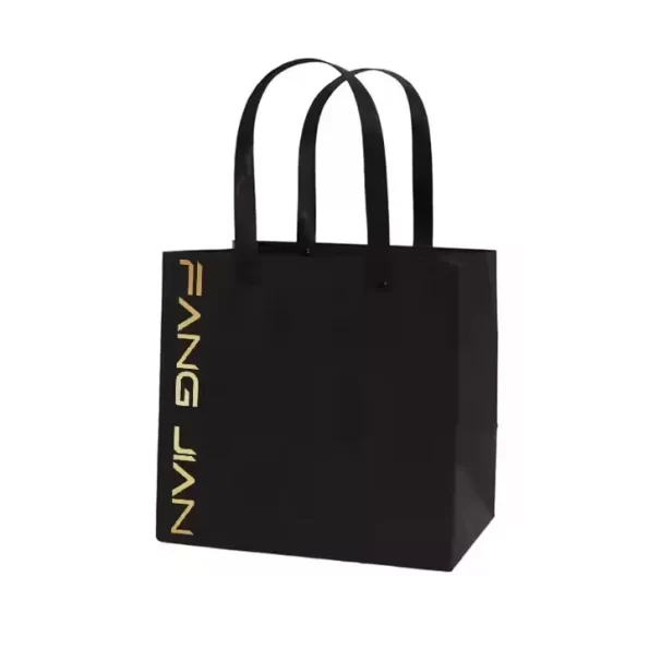 Factory custom gift black paper bag